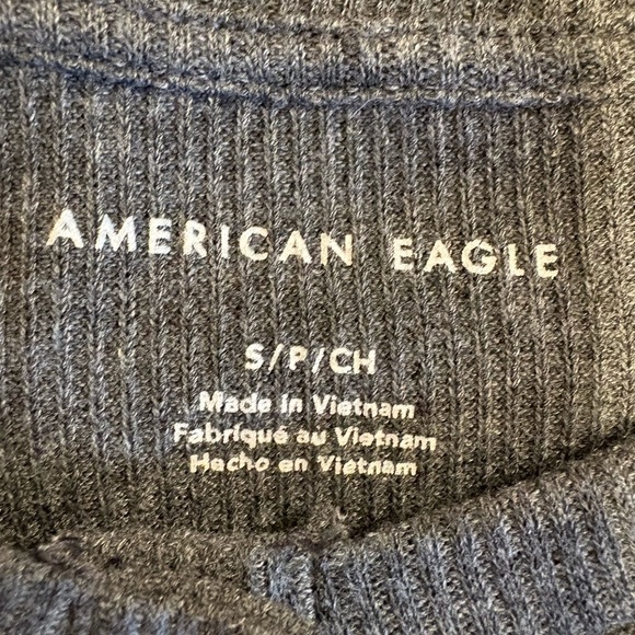 American Eagle gray ruffled short sleeve t-shirt tee size small - Picture 6 of 8